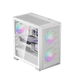 CARCASA PCCOOLER, Mini Tower, mATX, fara sursa, sticla securizata, 2 ventilatoare incluse, iluminare ARGB, alb, USB 3.2 gen 2 x 2, mic, audio, "C3D310 ARGB WH" - Img 5