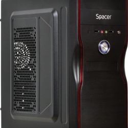 Carcasa Spacer, New Mercury, ventilor 12cm, HD audio, ATX Mid-Tower,sursa 500W Black - Img 9