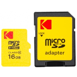 Card Memorie microSDHC Kodak Extra Performance, 16Gb, Clasa 10, Cu Adaptor EKMSDM16GHC10CJ