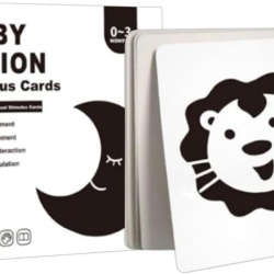 Carduri Educative pentru Stimularea Vizuală și Cognitivă a Bebelușilor, Cartonașe Flashcard Senzoriale cu Colțuri Rotunjite, Vârsta 0–3 Ani