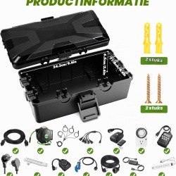 Casetă de Protecție Impermeabilă Typec Home pentru Cabluri Exterior, Cutie Etanșă IP54 pentru Prelungitoare, Prize și Conexiuni Electrice, Capacitate Mare, Garnituri din Cauciuc cu Cleme de Fixare, Negru - Img 6