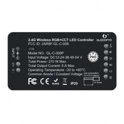 Controler LED Gledopto Zigbee Pro RGB+CCT (Zigbee+RF) 12V / 24V / 36V / 48V / 54V DC - Img 2