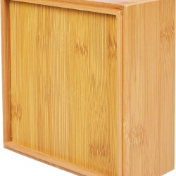 Cutie Organizatoare din Lemn de Bambus Zeller 13330, Dimensiuni 15 x 15 x 7 cm, Finisaj Natural, pentru Sertare, Birou, Baie și Bucătărie, Bej - Img 6