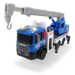 DICKIE TOYS CITY WORKER VEHICUL DE CONSTRUCTII CU LUMINI SI SUNETE MACARA ALBASTRA 17CM - Img 2