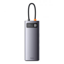 Docking Station HUB 9 in 1 USB Type C - 2 x HDMI / 2 x USB 3.2 Gen. 1/1 x USB 2.0 / 1 x Power Delivery / 1 x SD card reader / 1 x TF card reader / 1 x RJ-45 gray (WKWG060013)