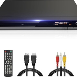 DVD Player HD 1080p cu Ieșiri HDMI și AV, Player CD/DVD Universal Fără Restricție de Regiune (Region Free 1–6), Port USB 2.0, Sunet Stereo, Model K-168 (Negru)