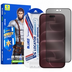 Folie de protectie Ecran Privacy Blueo Anti-Peep Applicator Pro pentru Apple iPhone 18 Pro Max, Sticla Securizata, Full Glue