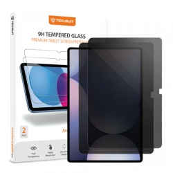 Folie de protectie Ecran Privacy Techsuit ArmorGlass CrystalHD pentru Samsung Galaxy Tab S10+ / Tab S9 FE+, Sticla Securizata, Full Glue, Set 2 bucati