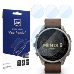 Folie Protectie 3MK FlexibleGlass pentru Garmin Fenix 9 Pro 47mm, Sticla Flexibila, Set 3 bucati