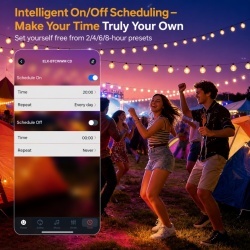 Ghirlanda Luminoasa Decorativa SMART LED IP44 15M, 18+1 becuri LED G40 incluse + Telecomanda,exterior, lumina calda 2700K, potrivita pentru Craciun, Gradina, Terasa, Veranda, Foisor - Img 3