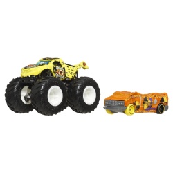 HOT WHEELS MONSTER TRUCK SI MASINUTA METALICA TOTALED GALBEN - Img 2