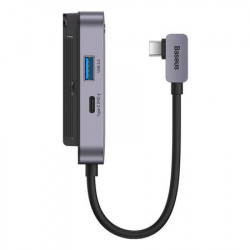 Hub 4 in 1 Seria Baseus PadJoy USB-C la USB 3.0 + HDMI + USB-C PD + mufa de 3,5 mm (gri) - Img 4