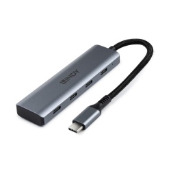 Hub Lindy USB-C 3.2 4 Port, gri - Img 2