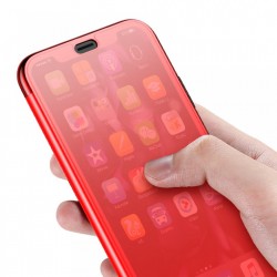 Husa Book, Baseus Touchable, TPU gel + sticla securizata, pentru iPhone Xs / X, rosu
