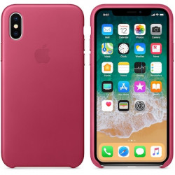 Husa de protectie Apple pentru iPhone X, Piele, Pink Fuchsia - Img 2