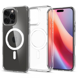 Husa MagSafe pentru Apple iPhone 16 Pro Max, Spigen, Ultra Hybrid, Alba