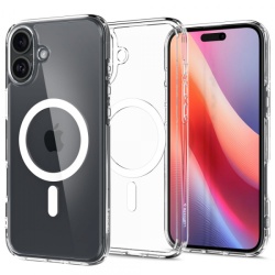 Husa MagSafe pentru Apple iPhone 16, Spigen, Ultra Hybrid, Alba