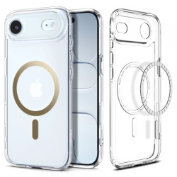 Husa MagSafe pentru Apple iPhone 17 Air, Spigen, Ultra Hybrid, Aurie Transparenta