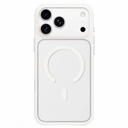 Husa MagSafe pentru Apple iPhone 18 Pro Max / 17 Pro Max, Blueo, Skin Friendly Anti-Drop, Alba Satinata