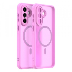Husa MagSafe pentru Samsung Galaxy A37 5G, Techsuit, HaloFrost II, Roz