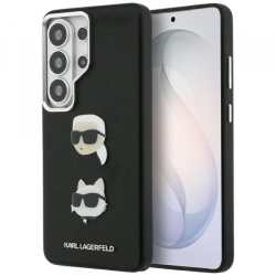 Husa pentru Samsung Galaxy S26 Ultra S948, Karl Lagerfeld, Saffiano Karl & Choupette's Head Pin, Neagra