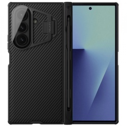 Husa pentru Samsung Galaxy Z Fold7 F966, Nillkin, CamShield Prop with Transparent Lens Cover and S-Pen Holder, Neagra