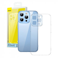 Husa pentru telefon Baseus Crystal pentru iPhone 13 Pro (transparenta) cu protectie pentru ecran din sticla calita si kit de curatare