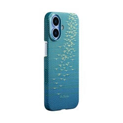 Husa Pitaka pentru iPhone 17 Glints of Gold, Ultra-Slim, Albastru