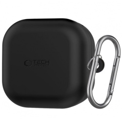 Husa Tech-Protect Silicone Hook pentru Samsung Galaxy Buds4 / Buds4 Pro, Neagra