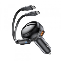 Incarcator Auto Cu Cablu USB-C Acefast B13, 53W, 3A, 1 x USB-A, Negru
