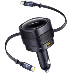 Incarcator Auto Cu Cablu USB-C / Lightning Baseus Enjoyment Max, 90W, 3A, Negru C00035507121-02