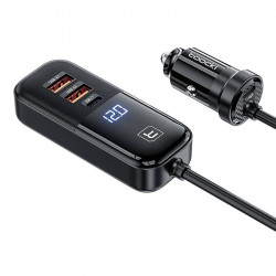 Incarcator auto Toocki 2xUSB-C + 2xUSB, 120W (negru)