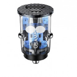 Incarcator auto USAMS CC127 C25 42.5 / 22.5W + PD20W negru transparent