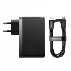 Incarcator de perete Baseus GaN5 Pro 2xUSB-C + USB, 140W (negru) - Img 3