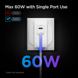 Incarcator priza SPIGEN PE2007EU POWERARC 2-PORT PD60W / QC3.0 WHITE - Img 5