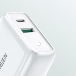 Incarcator priza Ugreen USB Type C / USB 36 W Quick Charge 4.0 Power Delivery white (60468 CD170) - Img 2