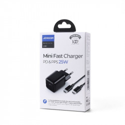 Incarcator retea Mini Joyroom L-P251, USB-C, 25W, 3A, Cablu USB-C la USB-C 1m inclus, Negru - Img 3