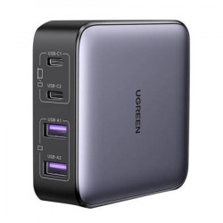 Incarcator UGREEN CD327 Nexode, 2x USB-C, 2x USB-A, GaN, 65W (gri)