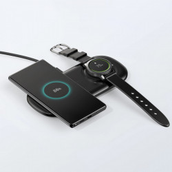 Incarcator wireless Choetech Qi 10w pentru telefon si Samsung Galaxy Watch black (T570-S) - Img 5