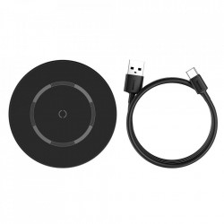 Incarcator wireless magnetic Baseus 15 W (compatibil MagSafe iPhone) black (WXJK-E01)