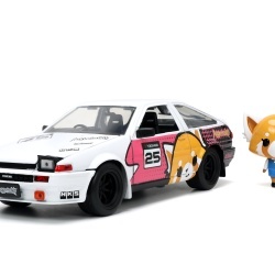 JADA AGGRETSUKO SET MASINUTA METALICA SI FIGURINA AGGRETSUKO SI TOYOTA TRUENO SCARA 1:24 - Img 2