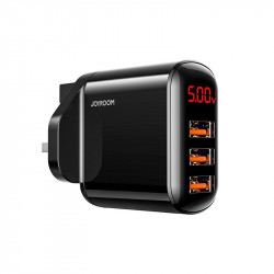 Joyroom 3x USB 3,4 Un incarcator digital inteligent de perete (mufa britanica) negru (HKL-USB59)