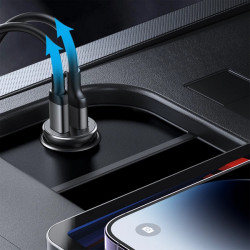 Joyroom JR-CCN06 30W 2x USB-C mini încărcător auto metal - negru - Img 2