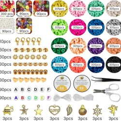 Kit Complet pentru Creare Brățări și Coliere din Mărgele de Lut Fimo (6084 Piese), Set DIY pentru Bijuterii cu Litere și Pandantive, Cadou Creativ pentru Fete - Img 4