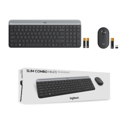 Kit tastatura + mouse wireless Logitech MK470, Slim, Negru Grafit - Img 2