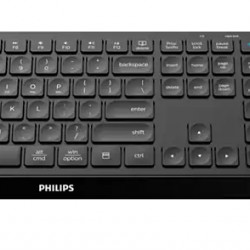 Kit tastatura si mouse Philips SPT6407, wireless, bluetooth 3.0/5.0, 104 taste, membrana, Negru