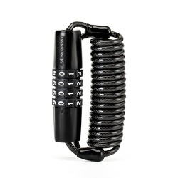 Lacăt de bicicletă Wozinsky WBN-01R pentru cască de bicicletă, impermeabil, combinație cu 4 cifre - negru