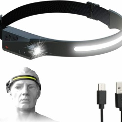 Lanternă frontală LED cu senzor de mișcare IPX4 USB-C 1200 mAh - neagră - Img 22