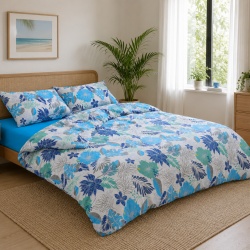 Lenjerie kingsize, bumbac,132 TC, Ciel - Img 2