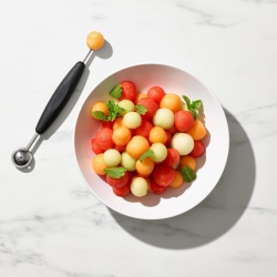 Lingură Dublă pentru Bile de Fructe și Pepene OXO Good Grips Melon Baller, Oțel Inoxidabil, Mâner Ergonomic Antiderapant - Img 4